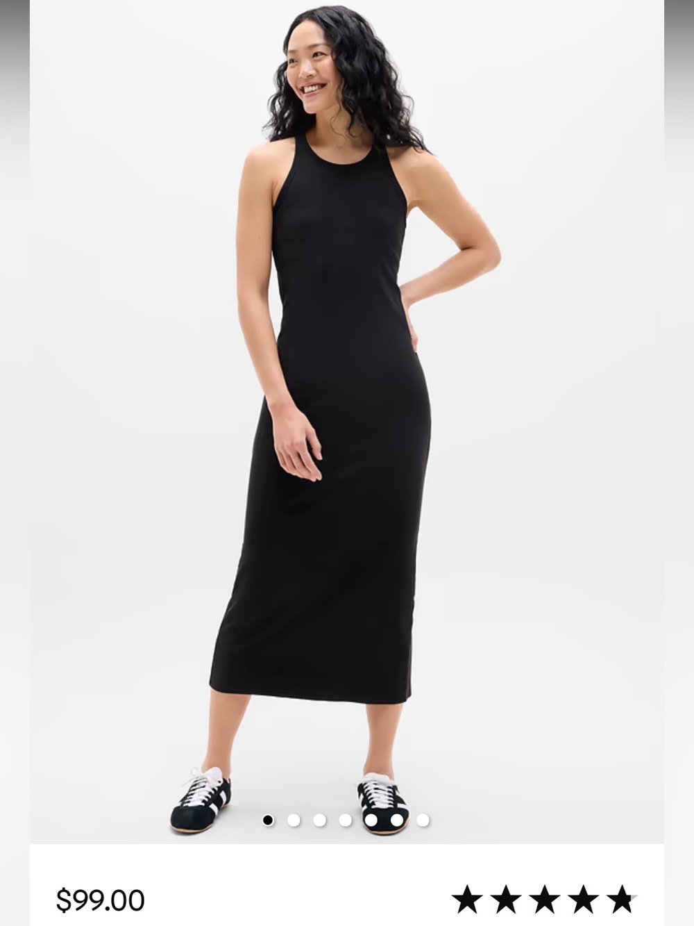 Athleta Black High-Neck Midi Dress Size SP